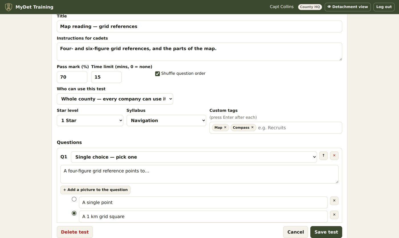 The test editor